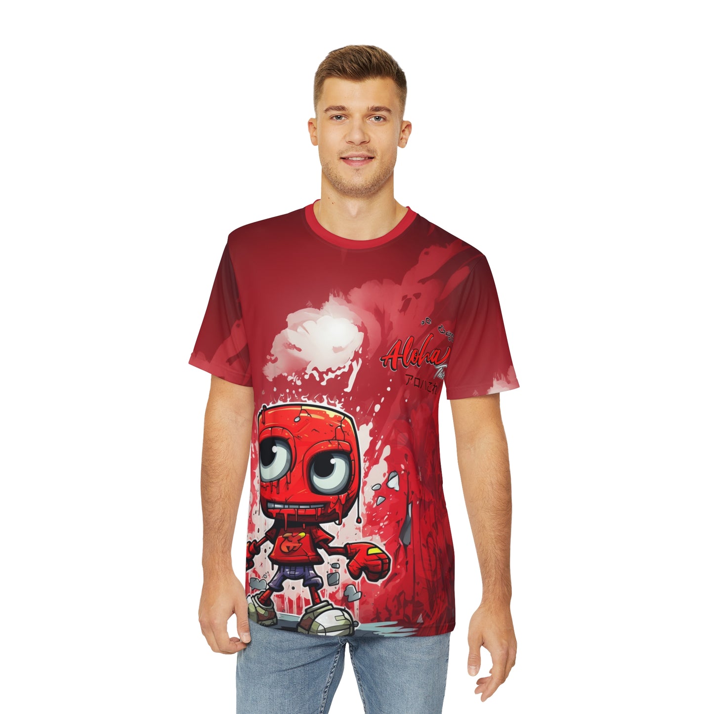 Aloha Robot Overprint T-Shirt (Polyester)