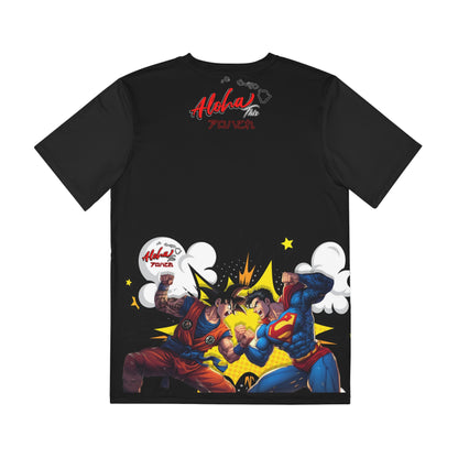 Aloha Superman vs Goku Overprint T-Shirt (Polyester)