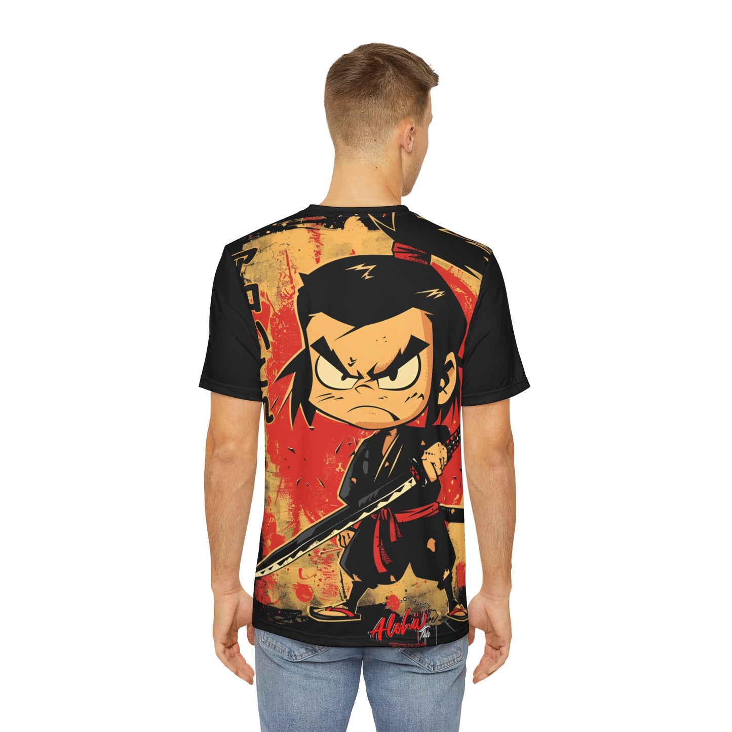 Aloha Samurai Overprint T-Shirt (Polyester)